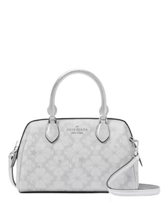 Kate Spade New York Spade Flower Star Toss Small Dolly Duffle Crossbody  Platinum Grey 
