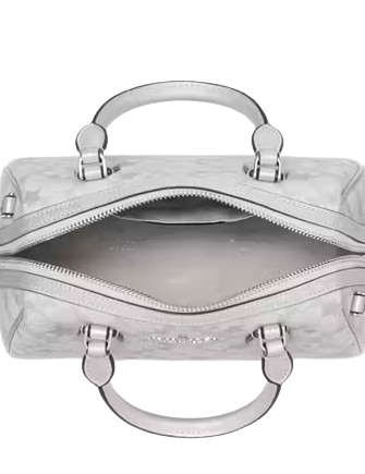 Kate Spade New York Spade Flower Star Toss Small Dolly Duffle Crossbody  Platinum Grey 