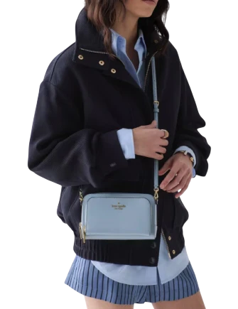 Kate Spade New York Staci Dual Zip Around Mini Crossbody Muted Blue