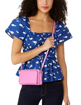 Kate Spade New York Staci Dual Zip Around Mini Crossbody Surf Pink