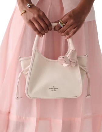 Kate Spade New York Stash Canvas Floral Small Carryall Bag Pearl Pink 