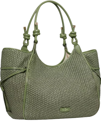 Kate Spade New York Stash Straw Large Carryall Bag Cedar Stand 