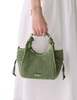 Kate Spade New York Stash Straw Mini Carryall Bag Cedar Stand