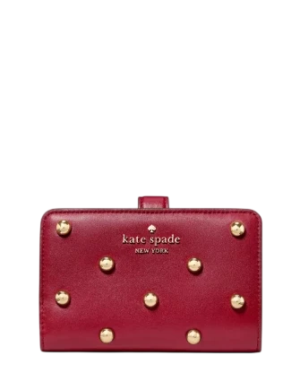 Kate Spade New York Studded Medium Bifold Wallet Red Jam