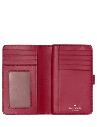 Kate Spade New York Studded Medium Bifold Wallet Red Jam