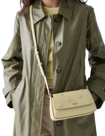 Kate Spade New York Sutton Floral Mini Crossbody Bag Lemon Fondant