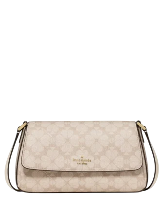 Kate Spade New York Sutton Spade Flower Mini Crossbody Bag Dark Beige Moon Dust