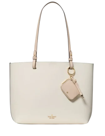 Kate Spade New York Tessa Tote Bag With Charm Light Cream 