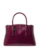 Kate Spade New York Thompson Street Croc Embossed Small Satchel Bag Deep Cherry 