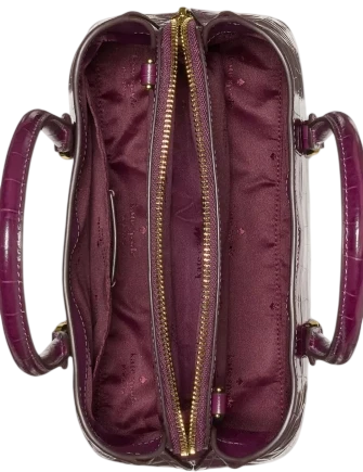 Kate Spade New York Thompson Street Croc Embossed Small Satchel Bag Deep Cherry 
