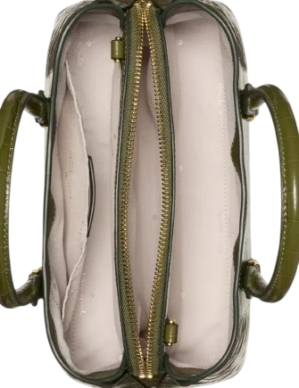 Kate Spade New York Thompson Street Croc Embossed Small Satchel Bag Enchanted Green