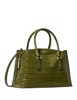 Kate Spade New York Thompson Street Croc Embossed Small Satchel Bag Enchanted Green