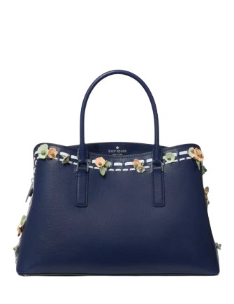 Kate Spade New York Thompson Street Floral Satchel Bag Parisian Navy