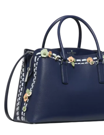 Kate Spade New York Thompson Street Floral Satchel Bag Parisian Navy