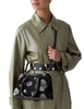 Kate Spade New York Thompson Street Floral Suede Small Satchel Bag Black