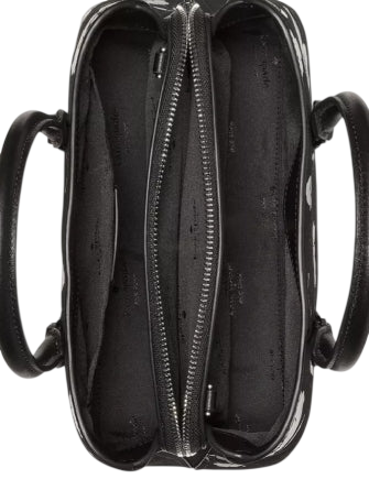 Kate Spade New York Thompson Street Floral Suede Small Satchel Bag Black