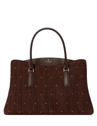 Kate Spade New York Thompson Street Quilted Suede Satchel Bag Hot Fudge