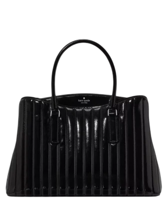 Kate Spade New York Thompson Street Shiny Quilted Satchel Bag Black