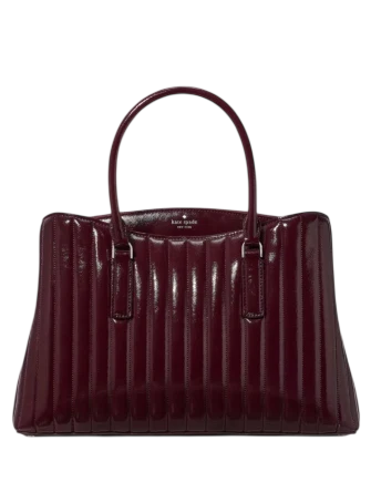 Kate Spade New York Thompson Street Shiny Quilted Satchel Bag Grenache
