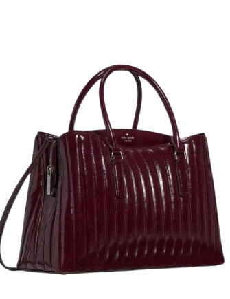 Kate Spade New York Thompson Street Shiny Quilted Satchel Bag Grenache