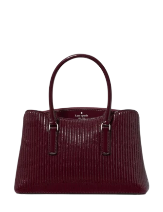 Kate Spade New York Thompson Street Shiny Quilted Small Satchel Bag Grenache