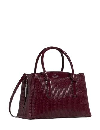 Kate Spade New York Thompson Street Shiny Quilted Small Satchel Bag Grenache