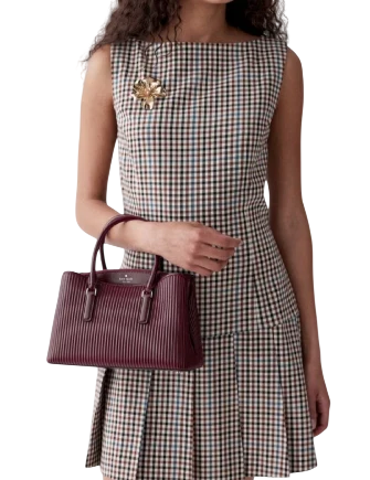 Kate Spade New York Thompson Street Shiny Quilted Small Satchel Bag Grenache