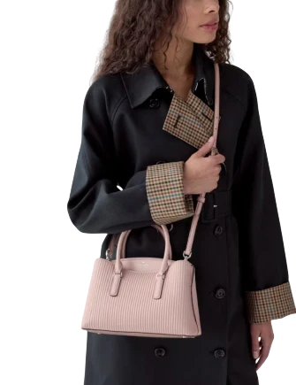 Kate Spade New York Thompson Street Shiny Quilted Small Satchel Bag Rose Smoke