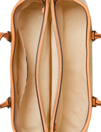 Kate Spade New York Thompson Street Straw Satchel Bag With Charm  Desert Sunset 