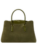 Kate Spade New York Thompson Street Suede And Croc Embossed Satchel Bag Enchanted Green 