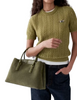 Kate Spade New York Thompson Street Suede And Croc Embossed Satchel Bag Enchanted Green 