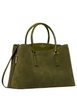 Kate Spade New York Thompson Street Suede And Croc Embossed Satchel Bag Enchanted Green 