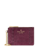 Kate Spade New York Woven Suede Key Ring Card Holder Deep Cherry