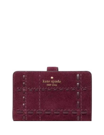Kate Spade New York Woven Suede Medium Compact Wallet Deep Nova