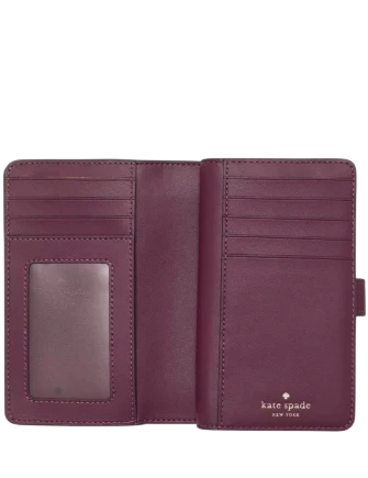 Kate Spade New York Woven Suede Medium Compact Wallet Deep Nova