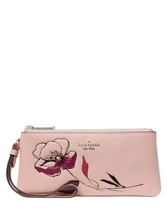 Kate Spade New York Wren Floral Wristlet Rose Smoke