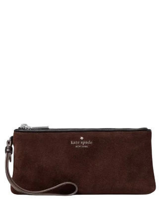 Kate Spade New York Wren Suede Wristlet Hot Fudge