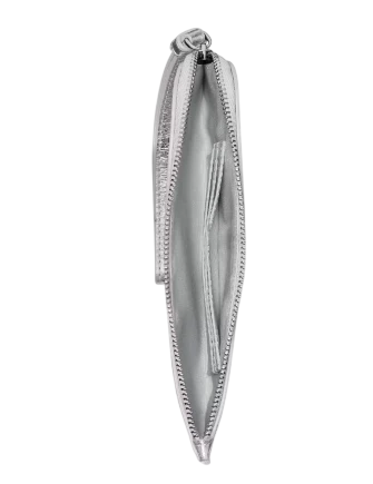 Kate Spade New York Zippy Crinkle Metallic Wristlet Silver