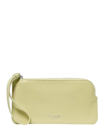 Kate Spade New York Zippy Crinkle Patent Wristlet Pale Citron