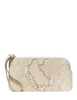 Kate Spade New York Zippy Snake Embossed Wristlet  Neutral 