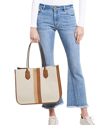 Michael Michael Kors Heidi Large Stripe Canvas Tote Bag