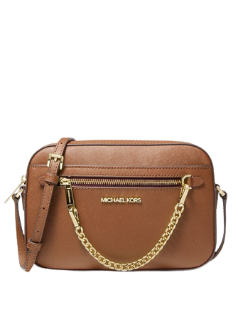 Michael Michael Kors Saffiano Leather Crossbody Bag ($245) ❤ liked on  Polyvore featuring bags, handbags, sho…