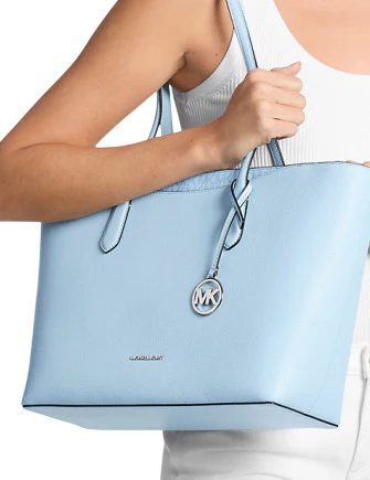 Michael Michael Kors Arden Large Pebbled Leather Tote Bag Pale Ocean