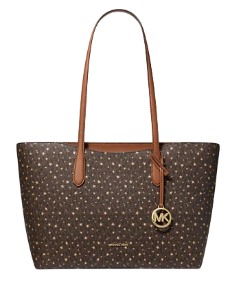 Michael Michael Kors Arden Large Printed Signature Logo Top-Zip Tote Bag