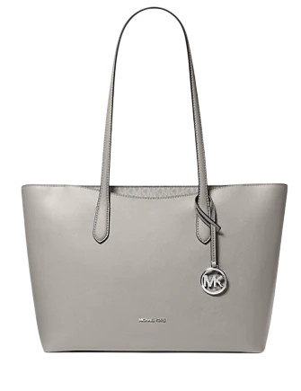 Michael Michael Kors Arden Large Top-Zip Tote Bag Pearl Grey