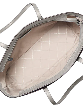 Michael Michael Kors Arden Large Top-Zip Tote Bag Pearl Grey