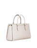 Michael Michael Kors Arden Medium Leather Top-Zip Satchel Light Cream 