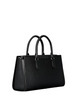 Michael Michael Kors Arden Medium Pebbled Leather and Signature Logo Top-Zip Satchel Black