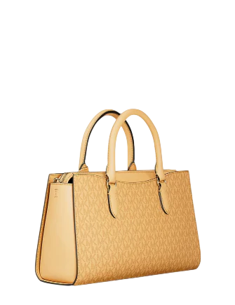 Michael Michael Kors Arden Medium Signature Logo Top-Zip Satchel Honeywheat