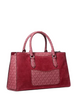 Michael Michael Kors Arden Medium Signature Logo Top-Zip Satchel Maroon